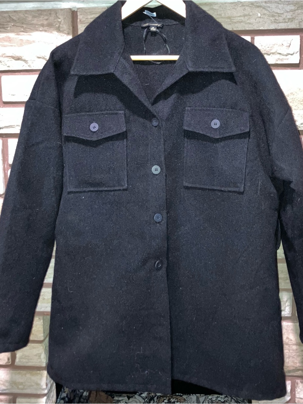 Women's Black Button-Up Coat